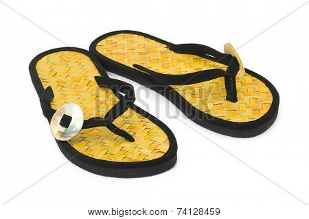 Beach shoes isolated on white background