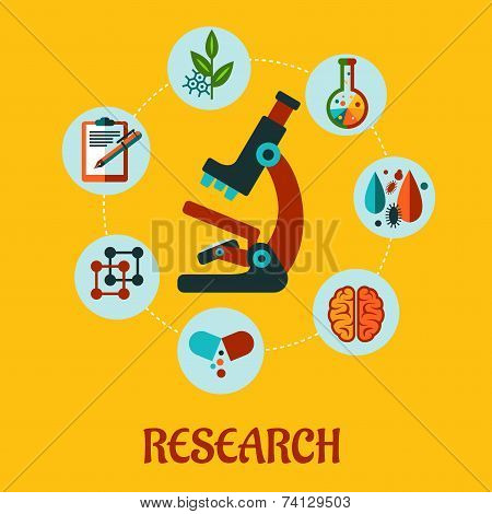 Research flat infographic