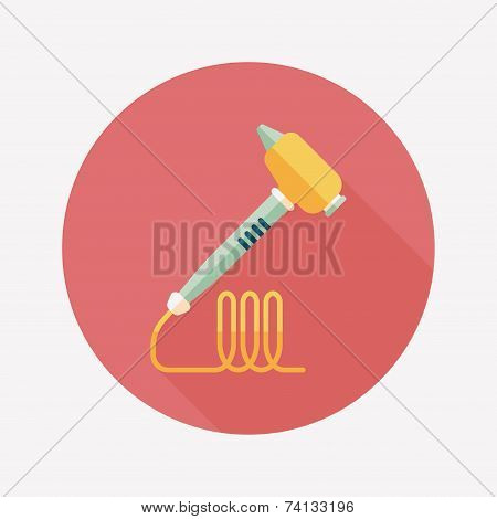 Dental Drill Flat Icon With Long Shadow