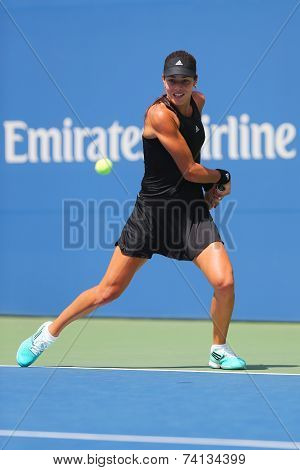 Grand Slam champion Ana Ivanovich during first round match at US Open 2014 against Alison Riske