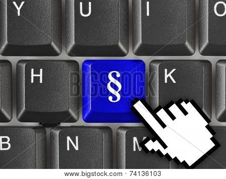 Computer keyboard with paragraph key - business background