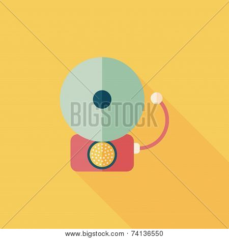 Alarm Bell Flat Icon With Long Shadow,eps10