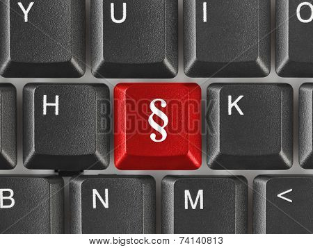 Computer keyboard with paragraph key - business background