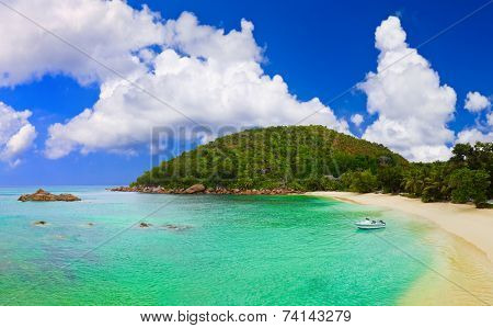 Tropical beach at Seychelles - nature background