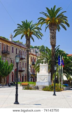 Central square in Nafplion, Greece - architecture background