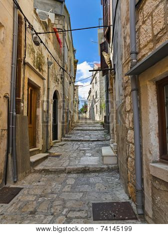 Street at Korcula, Croatia - architecture background