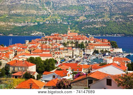 Town Korcula in Croatia - travel background