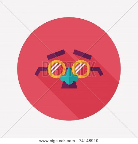 Party Mask Flat Icon With Long Shadow,eps10