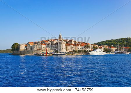 Town Korcula at Croatia - architecture background