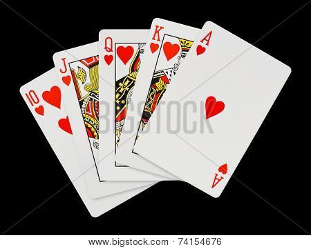 Playing cards - isolated on black background