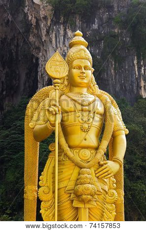 Statue of hindu god Muragan at Batu caves, Kuala-Lumpur, Malaysia