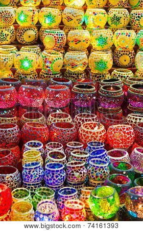 Turkish Lamps at the Market in Istanbul Turkey