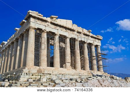 Parthenon temple in Acropolis at Athens, Greece - travel background