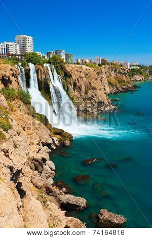 Waterfall Duden at Antalya, Turkey - nature travel background