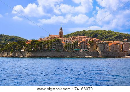 Town Korcula at Croatia - architecture background