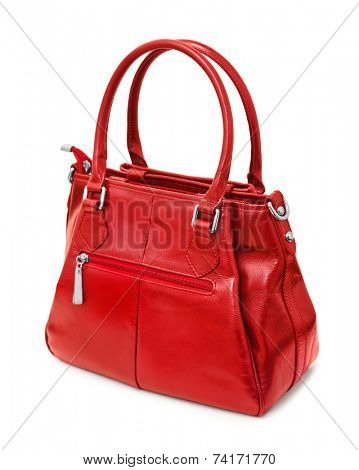 Red handbag isolated on white background