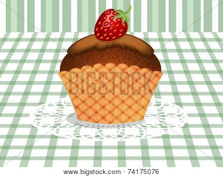 Cupcake With Strawberry
