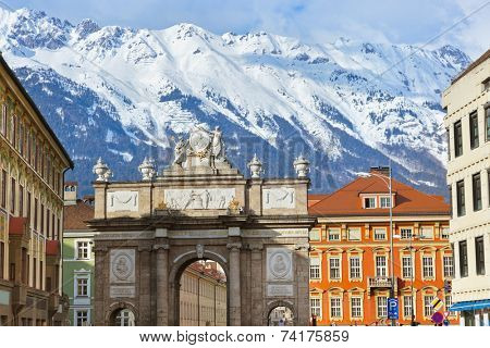 Triumph Arch in Innsbruck Austria - architecture background