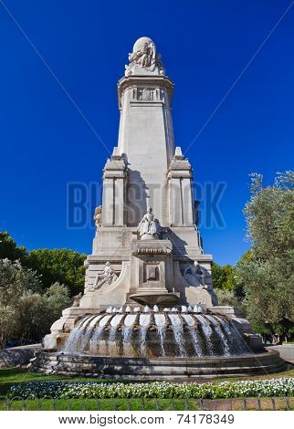 Cervantes Monument at Plaza Espana - Madrid Spain