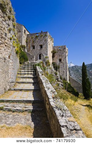 Old fort in Klis, Croatia - architecture background