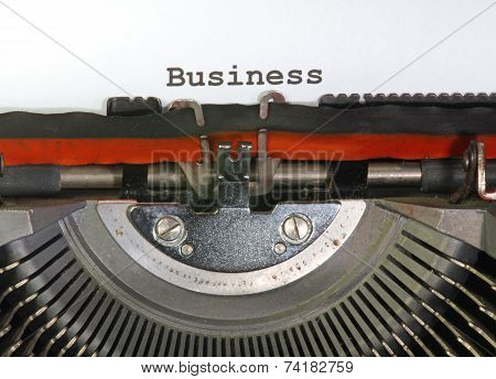 Business Written With Ink With The Old Typewriter