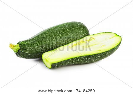 Zucchini courgette isolated on white background