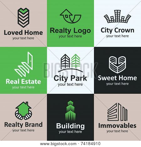 Building Icons Vector Set