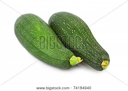 Zucchini courgette isolated on white background