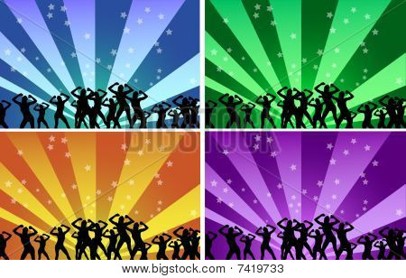 Silhouette of women dancing