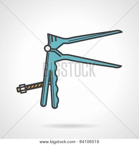 Gynecology speculum flat vector icon