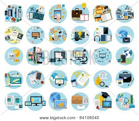 Icons set banners for business