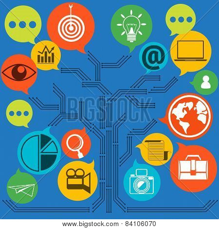 Scheme of web contact and business newsletter