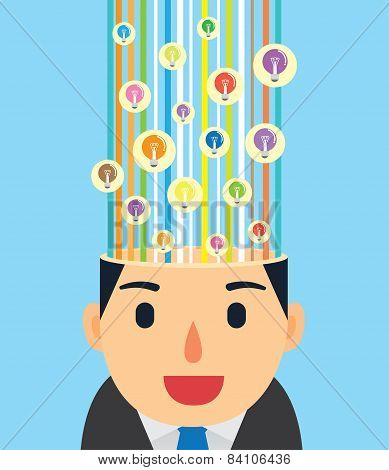 Businessman bright idea