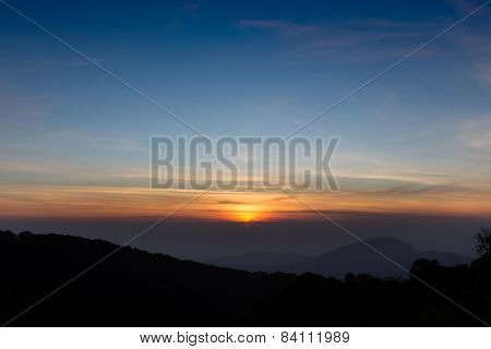 Sunrise in Northern of Thailand.