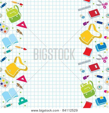 Design template with education supplies