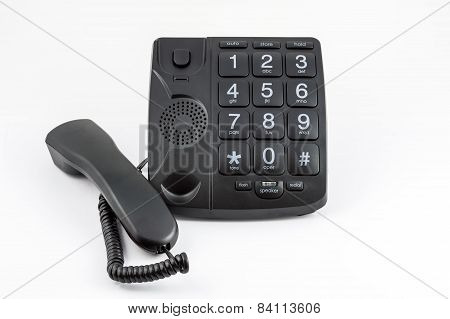 Black Big Button Telephone