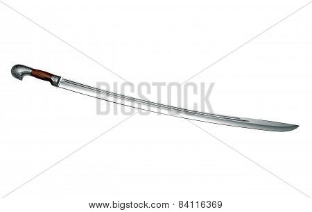 Naked Circassian Cavalry Sword Isolated On White
