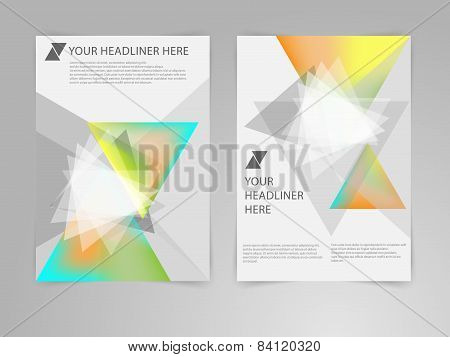 Abstract Triangle Brochure Flyer design vector template in A4 size