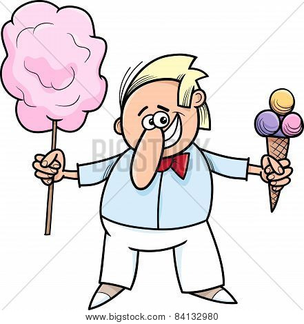 Candy Vendor Cartoon Illustration