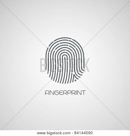 Fingerprint identification icon. Vector illustration