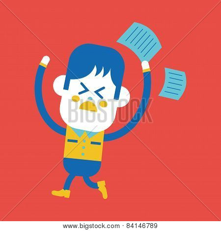 Character Illustration Design. Boy Feeling Annoyed Cartoon,eps