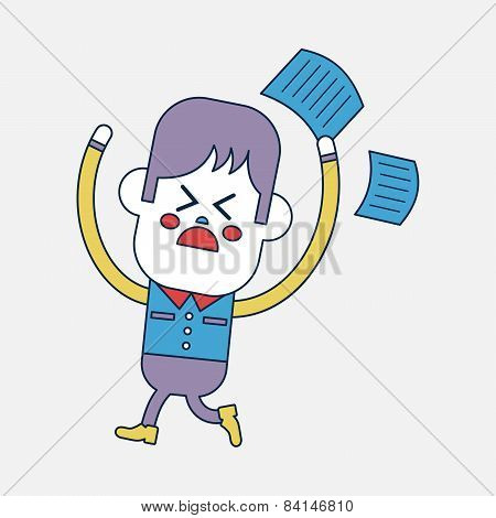 Character Illustration Design. Boy Feeling Annoyed Cartoon,eps
