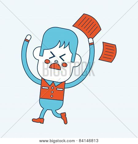Character Illustration Design. Boy Feeling Annoyed Cartoon,eps