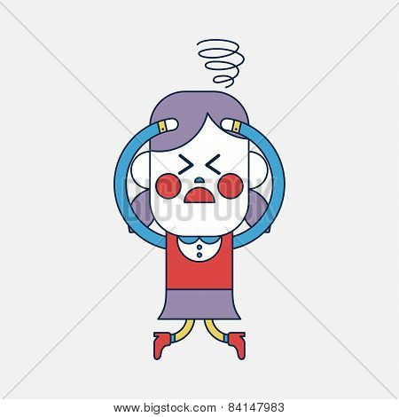 Character Illustration Design. Girl Confused Cartoon,eps