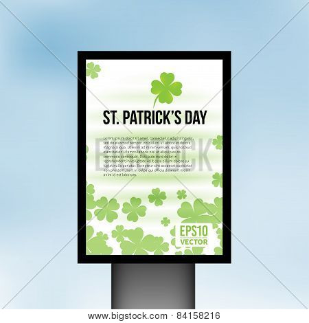 Saint Patrick Day light board vector background