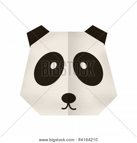 origami paper a panda (face)