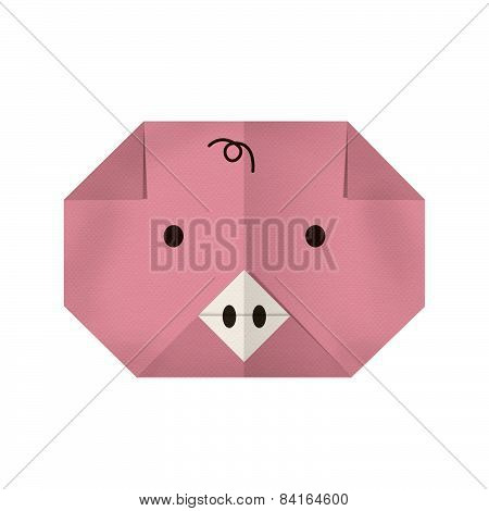 origami paper a pig (face)