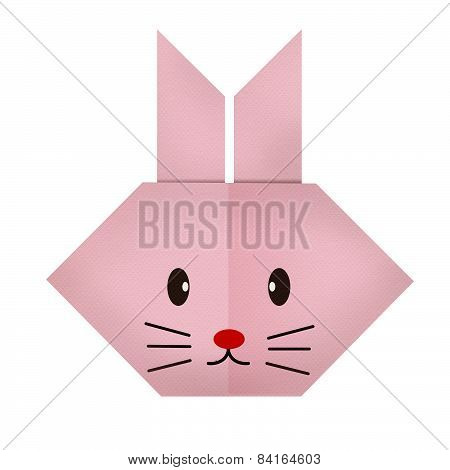 origami paper a rabbit  (face)