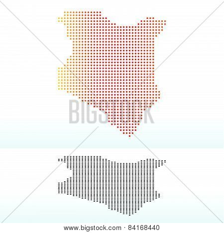 Map Of Kenya With Dot Pattern