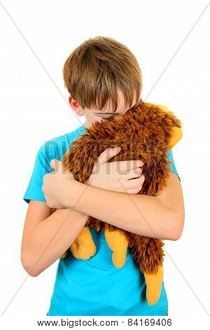 Sad Kid With Plush Toy